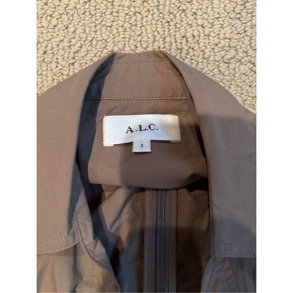 A.L.C. Georgia Cut Out Plunge Neck Button Down Midi Shirt Dress - Picture 4 of 8